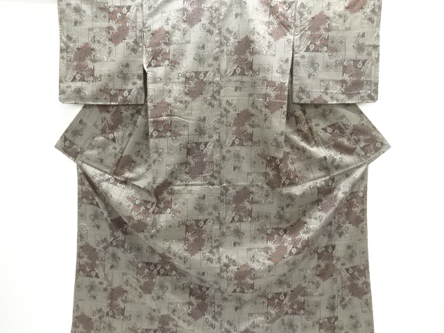 JAPANESE KIMONO / NISHIJIN DENSHO TSUMUGI / UNUSED / WOVEN FLORAL PLANTS